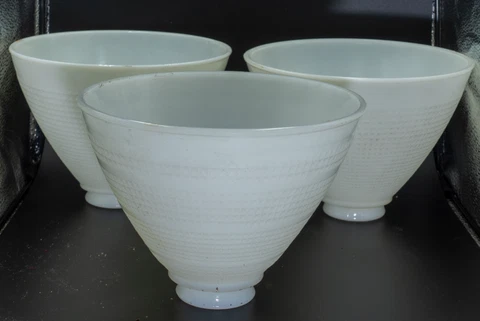 Lot of 4 Milk Glass Shades ( 1 Big,  3 Small ) Cover