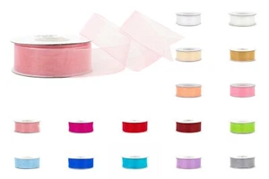 Ruban organza mousseline 25 mm de large 25 m de long deco mariage scrapbooking - Photo 1 sur 49