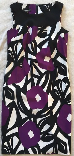 Abito tubino smanicato ALYX viola nero bianco taglia 4 donna