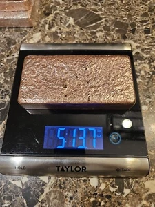 5.13 Pound Copper Bars Hand Poured - Picture 1 of 1