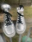 ADIDAS Slvr Cupsole Sneakers Metallic Q35317 High Top Shoes 10.5