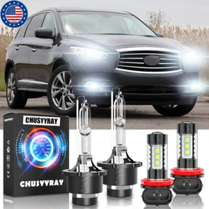 Para For Infiniti JX35 2013 HID faro de luz baja+bombillas de luz antiniebla LED - Picture 1 of 12