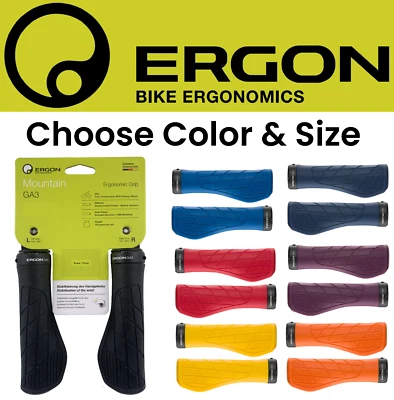 Ergon GA3 Gel Ergonomic Bike Lock-On MTB Grips Nerve Comfort Pick Size &Color - Image 1 of 4