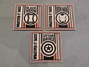 Numskull Set Ufficiale Marvel di 3 Emblemi Personaggi Gomma Sottobicchieri Quadrati GC - Foto 1 di 5
