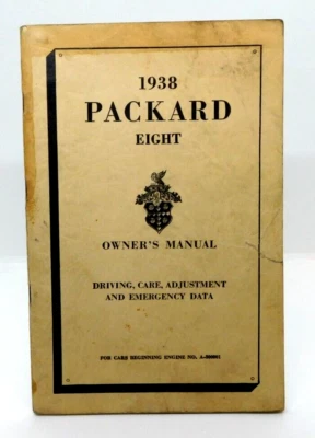 Packard 1938 ocho propietarios manual vintage 9x6 en 48 páginas Foto 1 de 3