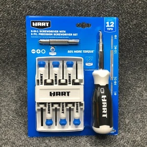 HART 6in1 screwdriver with 6pc precision screwdriver set HHSDSB3 12 new in pack - Picture 1 of 8