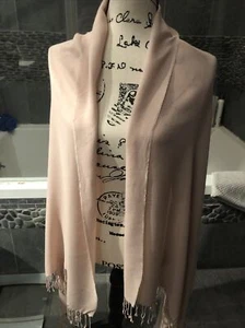 United Colors Of Benetton Pink Fringed Shawl - 32” X 66” - Picture 1 of 9