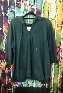 Avenue Velour Trim Teal Hoodie Sweatshirt Womens Size 22/24-NWOT - Picture 1 of 5