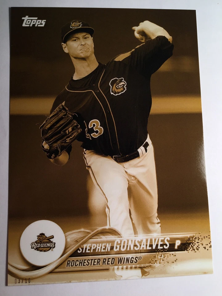 2018 Topps Pro Debut Jumbo 5x7 Stephen Gonslaves Red Wings 161 Gold 03/10 - Image 1 of 1