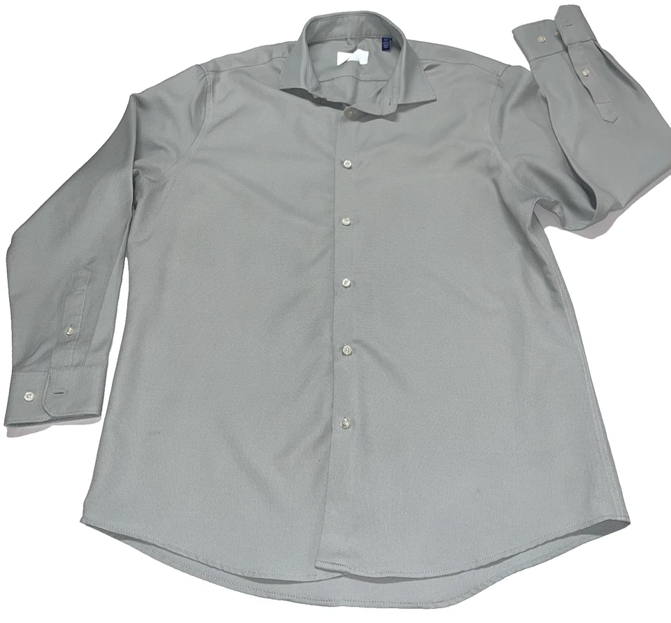 Perry Ellis Premium The Tech + Camisa Para Hombre 16 1/2 32-33 Gris Abotonada Foto 1 de 4