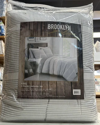 Conjunto de edredom Brooklyn 3 peças tamanho King 100% algodão - Imagem 1 de 4