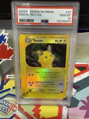 Pokemon Raichu Skyridge Reverse Holo Rare #27 PSA 10 Gem Mint POP 64 - Image 1 of 2