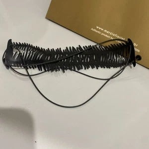 Marzio Fiorini Brazil Designer Necklace Lasercut Choker Style Black Jewellery - Picture 1 of 19