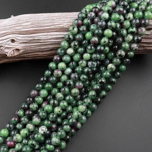 Natural Ruby Zoisite Gemstone 6 MM Round Smooth Beads Strand 15.5" For Jewelry - Picture 1 of 6