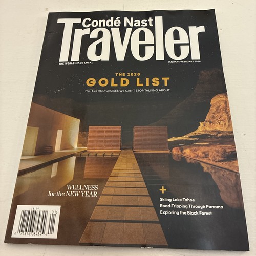 Conde Nast Traveler Magazine January/February 2026 The 2026 Gold List ...