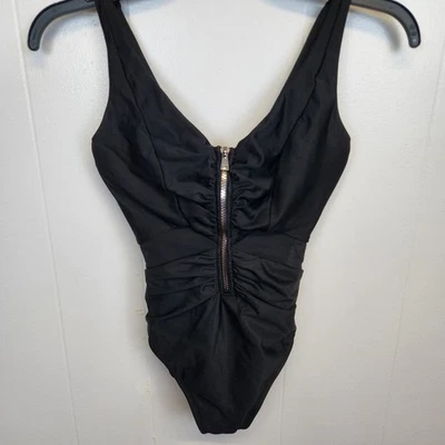 Купальник женский Miraclesuit размер 10 черный Vive на молнии спереди цельный Shapewear - Изображение 1 из 4