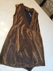 Boohoo Size 16 Dress Copper Gold Size XL - Picture 1 of 12