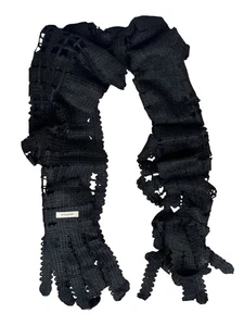 Vintage Burberry schwarz 100 % Mohair ausgeschnitten Karo Fransen Schal-Unisex-EUC - Bild 1 von 4