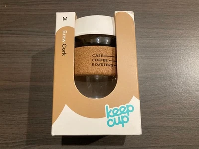 KeepCup 12 oz Medium Brew Cork Press Reusable Glass Coffee Tea Keep Cup To Go - Image 1 of 4
