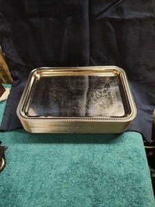 3 Silver Serving Plate Rectangle Trays - Dish 11'' Ornate - Good Used Condition - Picture 1 of 11