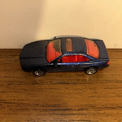 BMW 850I 1990 Hot Wheels azul metálico 3" coche fundido a presión con interior rojo SB4#34 Foto 1 de 4