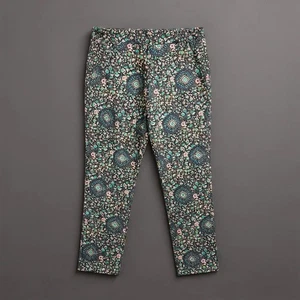 J. Crew Factory Floral Printed Crop Stretch Ankle Skimmer Pants H5628 - Size 2 - Picture 1 of 5