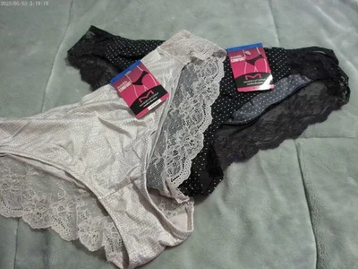 2-黑点/薄色印花 Maidenform Comfort Devotion 40159 Tanga 内裤 * 新 * L 7 — 第 1/3 张图片