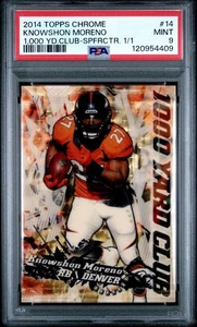 2014 Topps Chrome Knowshon Moreno #14 1000 Yard Club Superfractor 1/1 PSA 9 - Bild 1 von 2