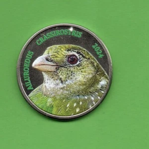 NUEVA PROVIDENCIA moneda 3 dólares 2024 birdie AILUROEDUS CRASSIROSTRIS - Imagen 1 de 2