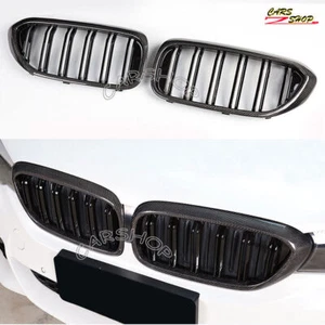 Carbon Fiber Dual Slat Front Kidney Grille For BMW G30 G31 530i 540i 2017-2021 - Bild 1 von 6
