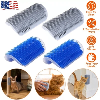 4 PIEZAS Cepillo para Gatos Auto Reparable y Juguete Interactivo para Gatos Esquina Masaje Peine Afeitadora EE. UU. Foto 1 de 4