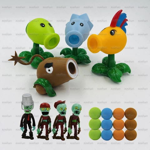 4 PACK Plants vs Zombies Peashooter Action Figure Kids Toys Set PVZ Dolls Gifts Cover