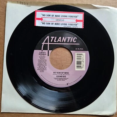 GENESIS No Son Of Mine/Living Forever 45 7" Record Vinyl Records - Imagem 1 de 2