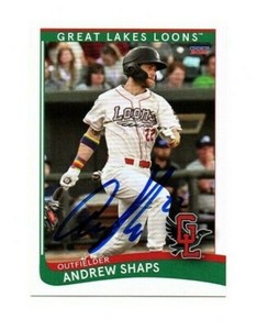 Andrew Shaps signed autograph 2021 Great Lakes Loons baseball card Paradise Vly