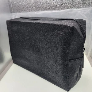 MAC Cosmetics schwarz Glitzer Make-up Tasche Zug Kosmetikkoffer Urlaub 8"x6"x3" NEU - Bild 1 von 7