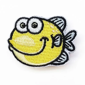 Brooch Backpack Tote Bag Pin Embroidery Cartoon Yellow Tang Cute Sea Fish Unique - Picture 1 of 3
