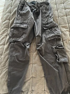 Abercrombie & Fitch Loose Cargo Pants Men's Size 31x30 Dark Gray Pre-owned - Picture 1 of 7