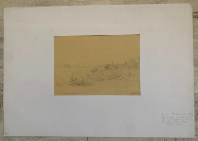 Vincent VIDAL (1811-1887) Mine de Plomb Paysage Italie Carcassonne Dédicacée - Photo 1/4