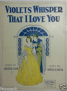 Spartiti "Violets Whisper That I Love You" 1925 - Copertina di B.L. Granchio - Foto 1 di 4