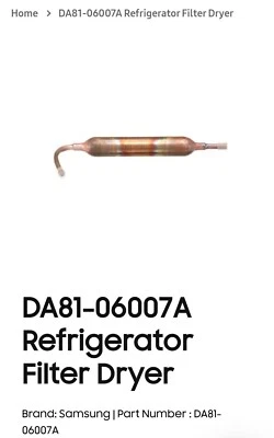 Nuevo Samsung OEM Refrigerador FILTRO A/S Secadora PARTE # DA81-06007A, C1220T Lokring Foto 1 de 4