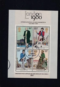 GB Briefmarken 1979 Rowland Hill 1980 Briefmarkenausstellung Kleinbogen SG.MS1099 fein gebraucht - Bild 1 von 1