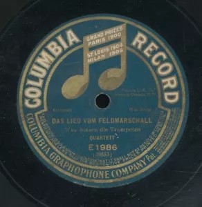 78tk-ethnic German Qt-COLUMBIA E-1986-Quartet-(Das lied vom Feldmarschall-WW 1 - Imagen 1 de 2