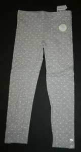 New Carter's Girls 4 yr Gray w Hearts Leggings Fleece Lining Cozy Warm Pants - Picture 1 of 3