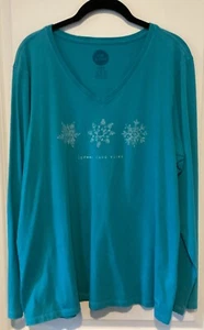 Life is Good L/S Vee Neck Knit Top in Size XL - Picture 1 of 3