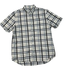 Michael Bastian Button Down Shirt Mens Medium Short Sleeve Blue White Striped - Picture 1 of 9