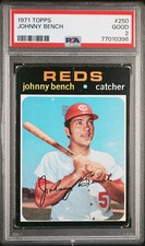 1971 Topps #250 Johnny Bench HOF PSA 2 GOOD Cincinnati Reds