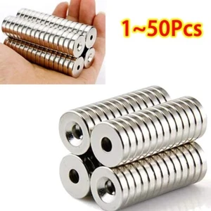 50/20/10/5Pcs Strong Magnets Countersunk Round NdFeB Powerful Rare Earth Permane - Foto 1 di 7