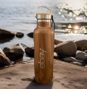 Elementar Trinkflasche Ebay Marke braun Holzmaserung isoliert 25 oz BPA frei - Bild 1 von 10