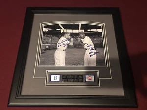 DUKE SNIDER & ERNIE BANKS Mounted Memories HOF Dual Signed Deluxe Framed Cubs - Picture 1 of 5