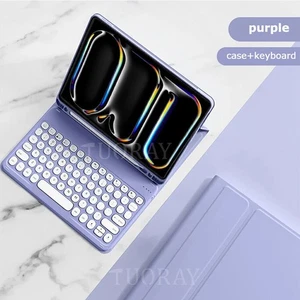 Round Keyboard Smart Case Cover For iPad 5/6/7/8/9/10th Gen Air 3 4 5 6 Pro 11 - Picture 1 of 61